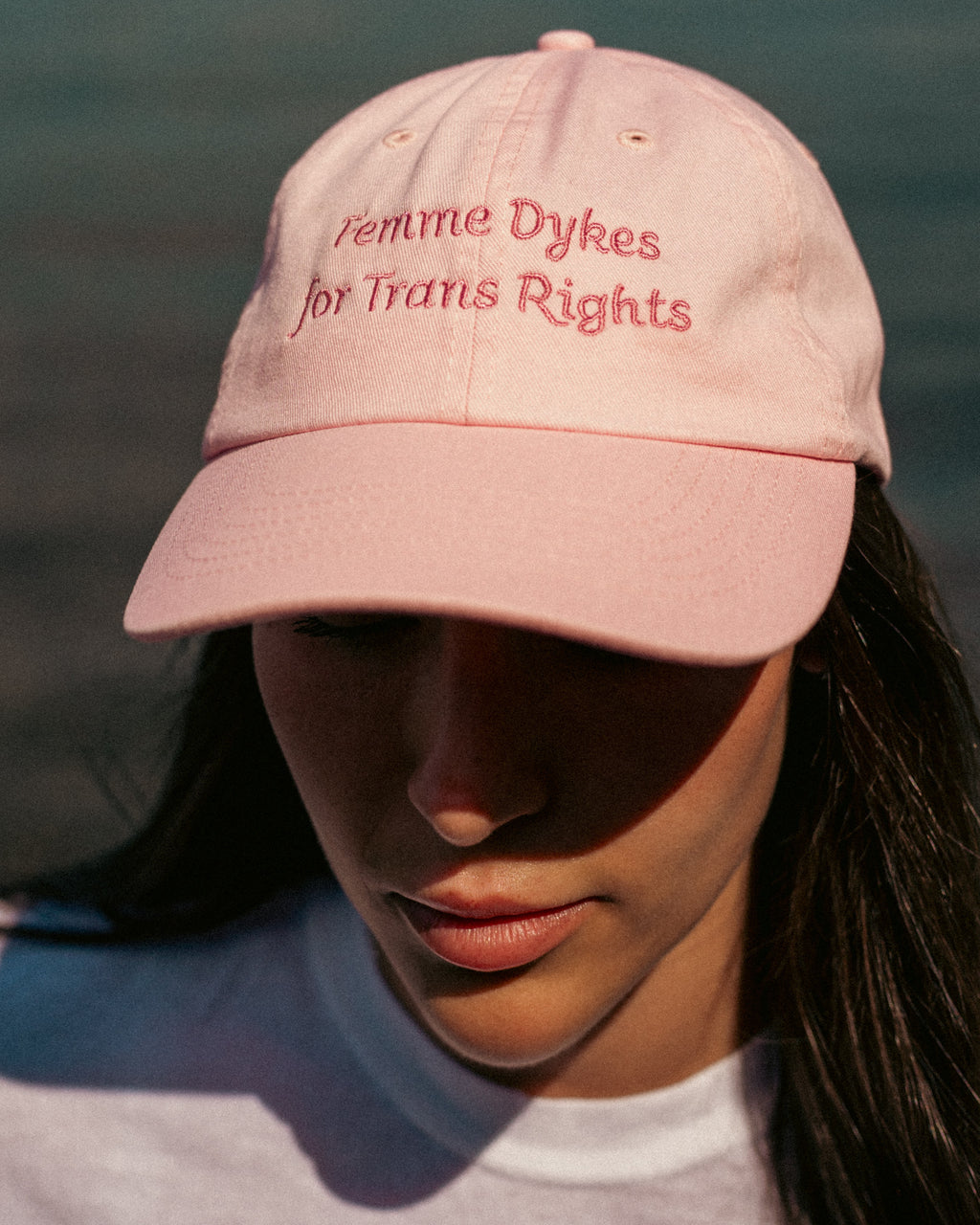 "Femme Dykes for Trans Rights" Cap — Pink